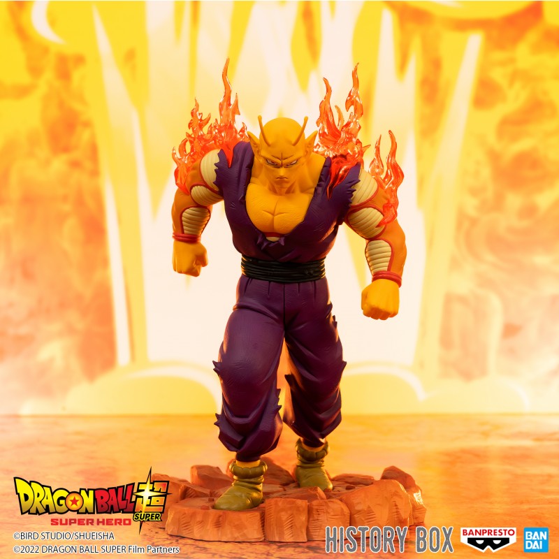 Figurine de Orange Piccolo du film Dragon Ball Super, mesurant 14 cm, fabriquée en PVC par Banpresto.