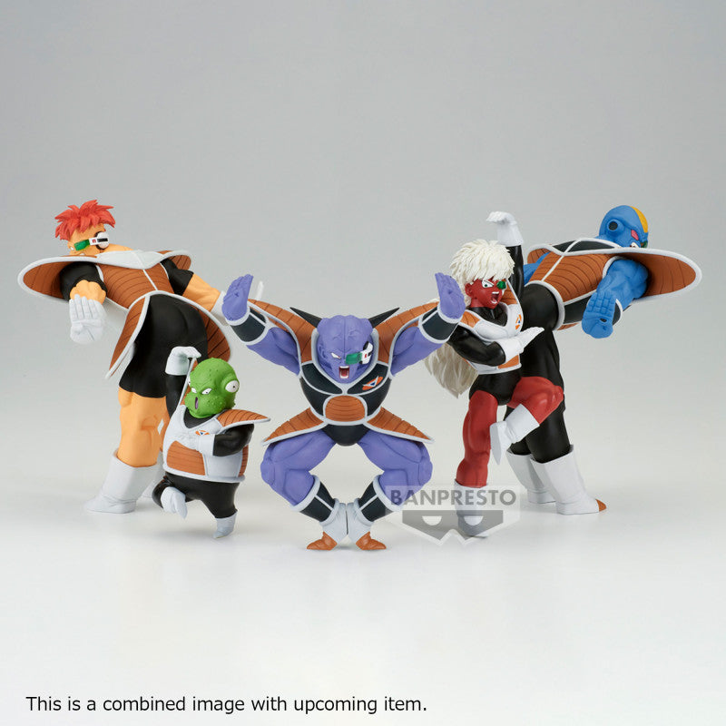 Figurine Ginyu de Dragon Ball Z en PVC mesurant 10 cm, représentant le personnage dans une pose emblématique sur la planète Namek.