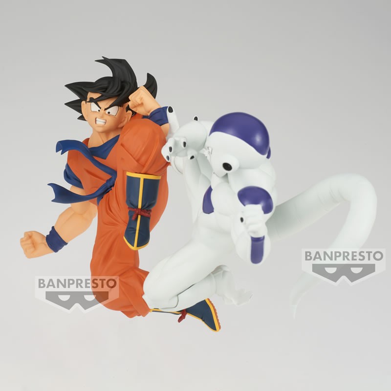 Figurine de Goku de la collection Match Makers, représentant le personnage en position dynamique avec des détails soignés, fabriquée par Banpresto.