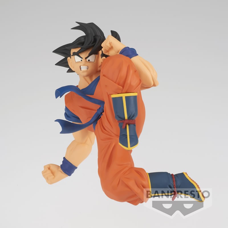 Figurine de Goku de la collection Match Makers, représentant le personnage en position dynamique avec des détails soignés, fabriquée par Banpresto.