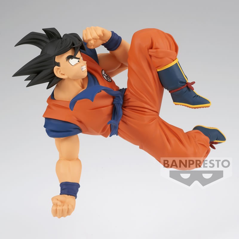 Figurine de Goku de la collection Match Makers, représentant le personnage en position dynamique avec des détails soignés, fabriquée par Banpresto.