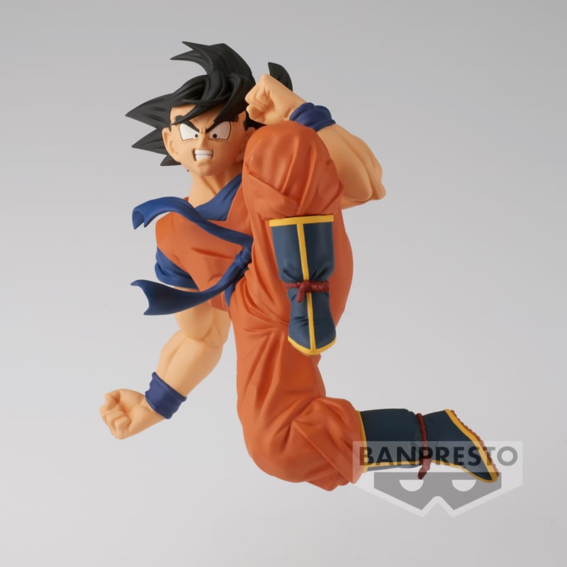 Figurine de Goku de la collection Match Makers, représentant le personnage en position dynamique avec des détails soignés, fabriquée par Banpresto.