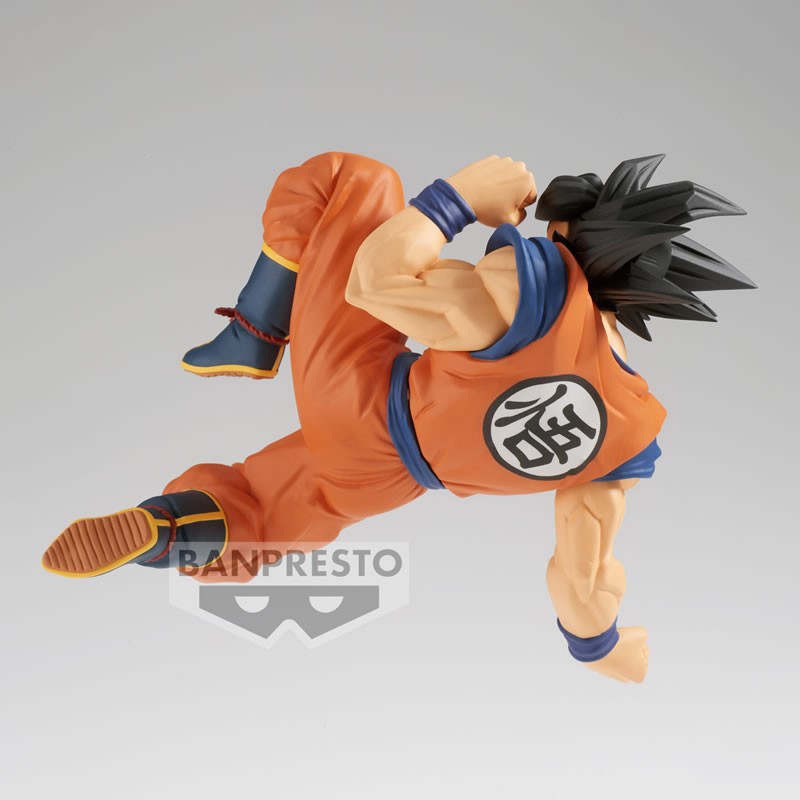 Figurine de Goku de la collection Match Makers, représentant le personnage en position dynamique avec des détails soignés, fabriquée par Banpresto.