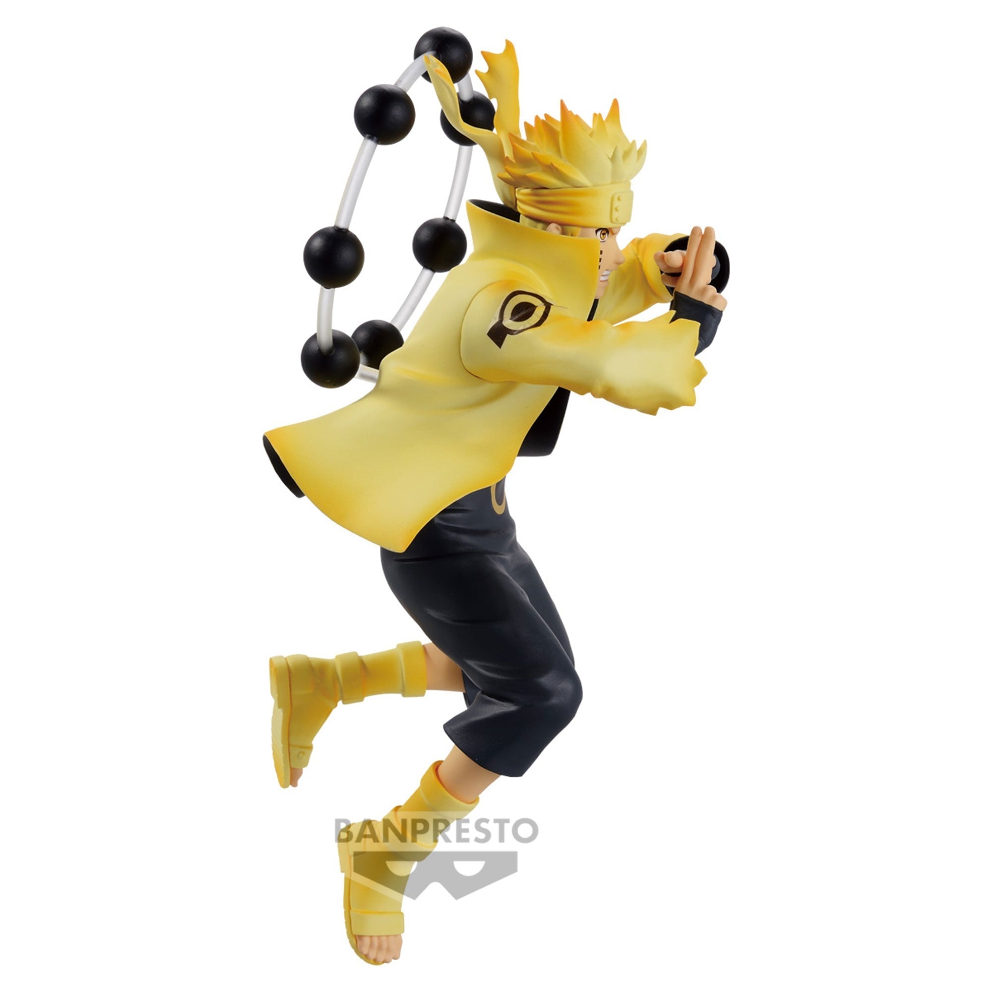 Figurine de Naruto Uzumaki en mode ermite avec une posture emblématique et des Sphères de Vérité.