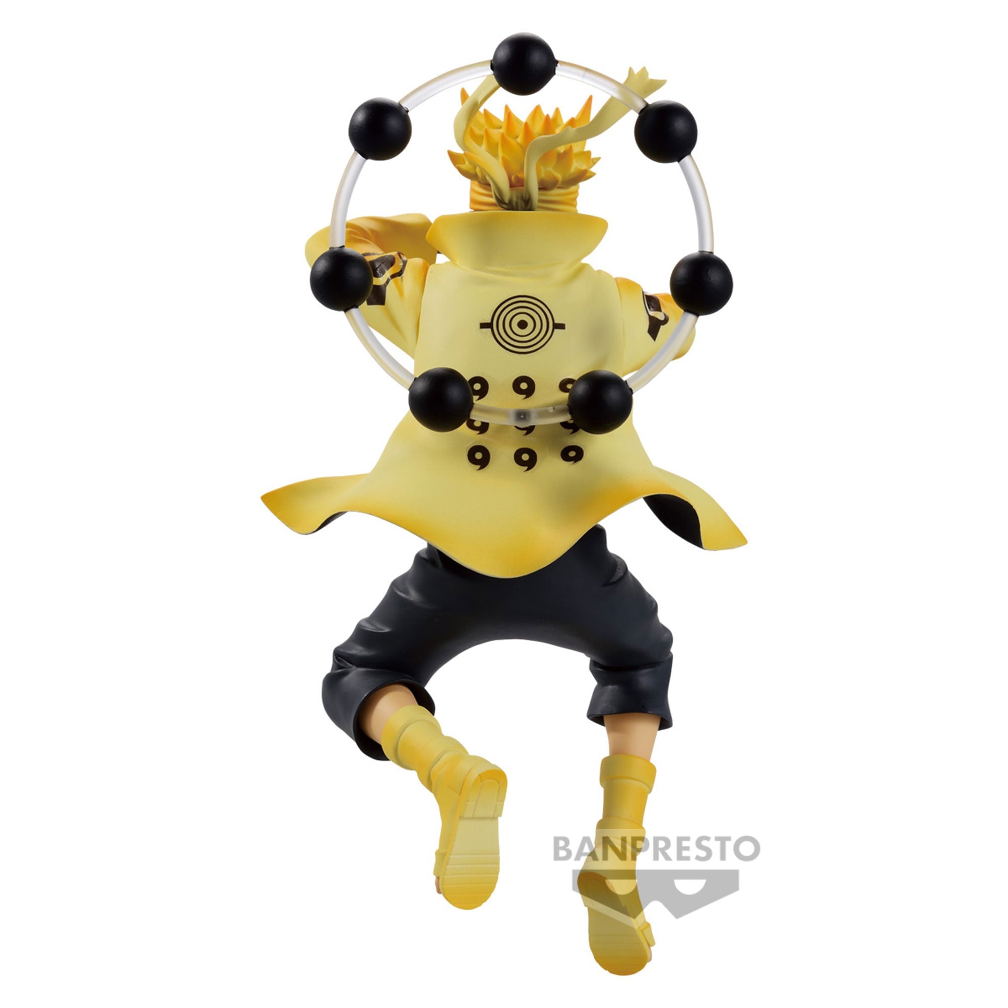 Figurine de Naruto Uzumaki en mode ermite avec une posture emblématique et des Sphères de Vérité.