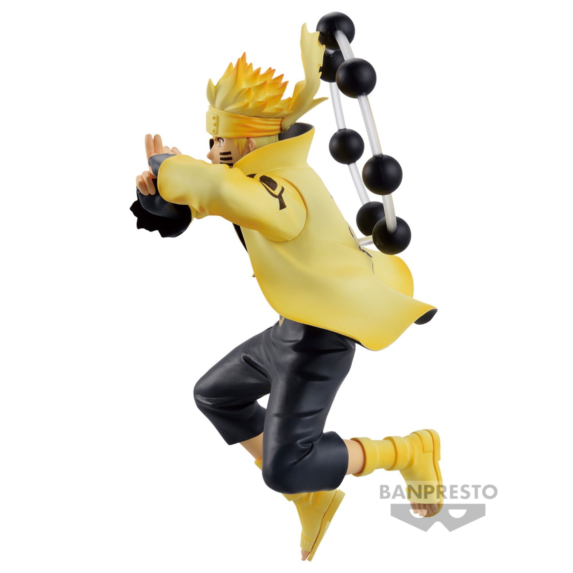 Figurine de Naruto Uzumaki en mode ermite avec une posture emblématique et des Sphères de Vérité.