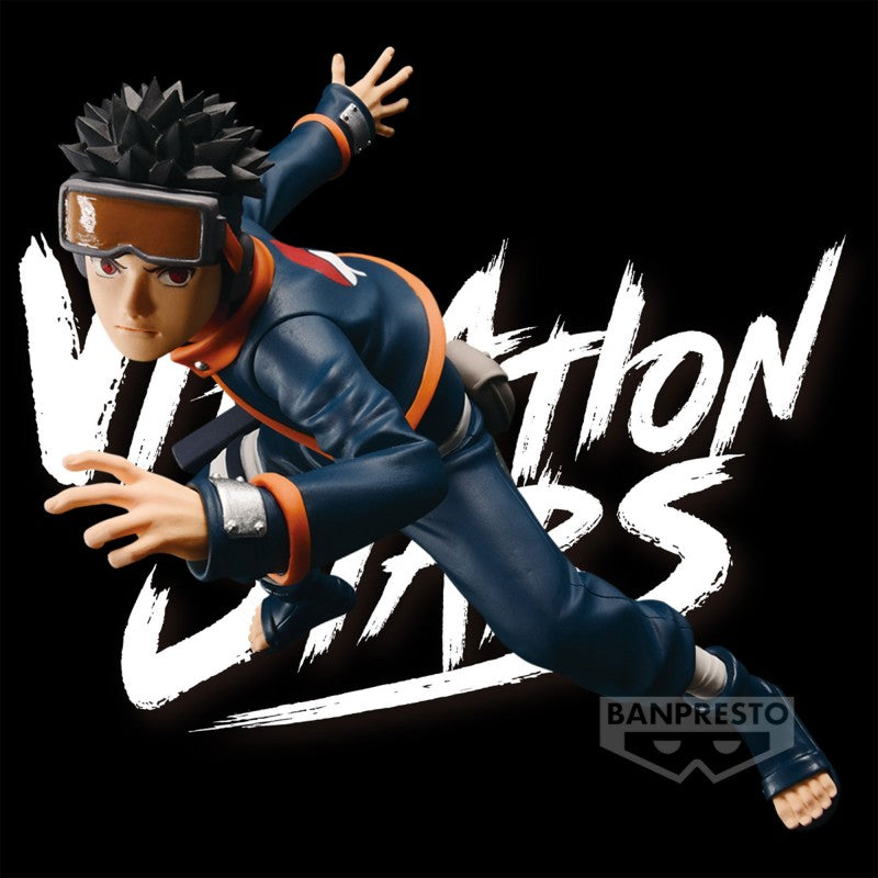 Figurine d'Obito Uchiha de Naruto Shippuden, en PVC, avec Sharingan apparent et pose dynamique.