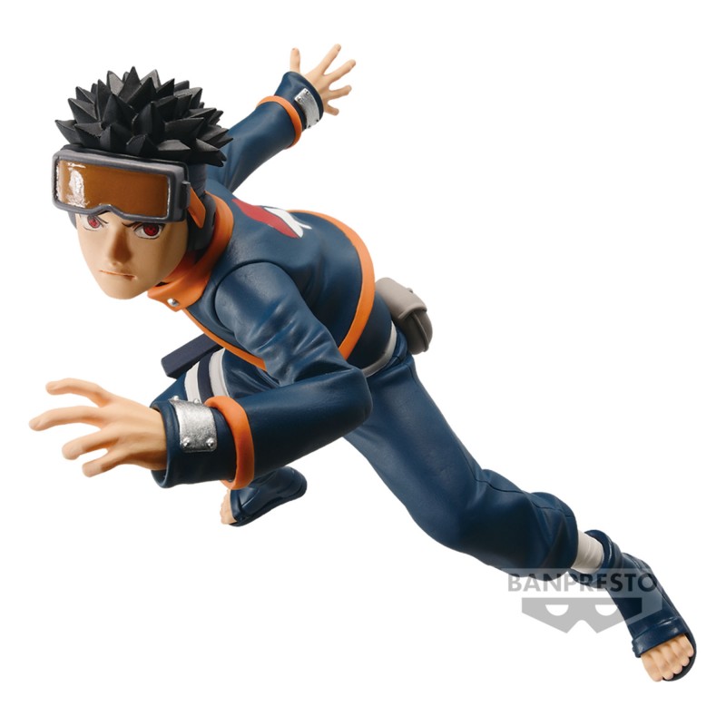 Figurine d'Obito Uchiha de Naruto Shippuden, en PVC, avec Sharingan apparent et pose dynamique.