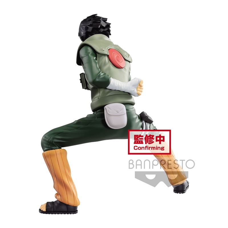 Figurine de Rock Lee en position de garde, très détaillée, fabriquée par BANPRESTO.