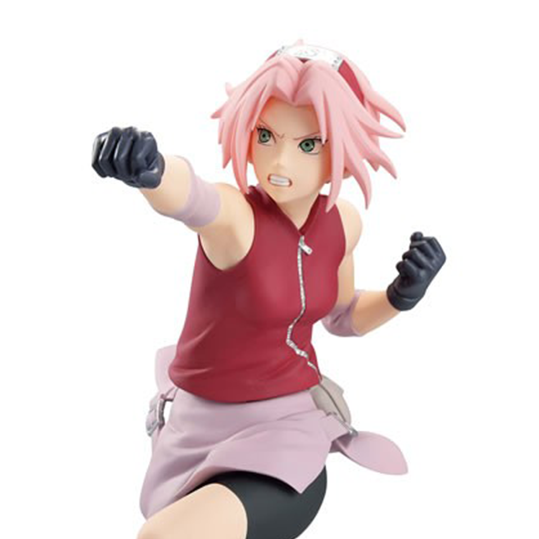 Figurine de Sakura Haruno de la série Naruto, en PVC, avec des détails soignés et une pose dynamique.