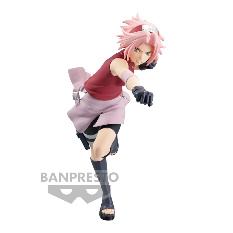 Figurine de Sakura Haruno de la série Naruto, en PVC, avec des détails soignés et une pose dynamique.
