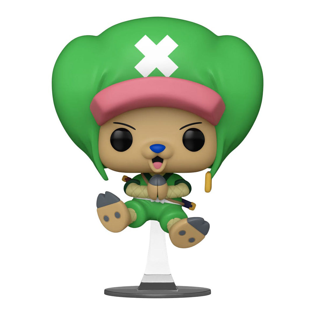 Chopperemon en tenue de ninja verte dans une pose dynamique, avec ses pattes de renne jointes, fabriqué par Funko.