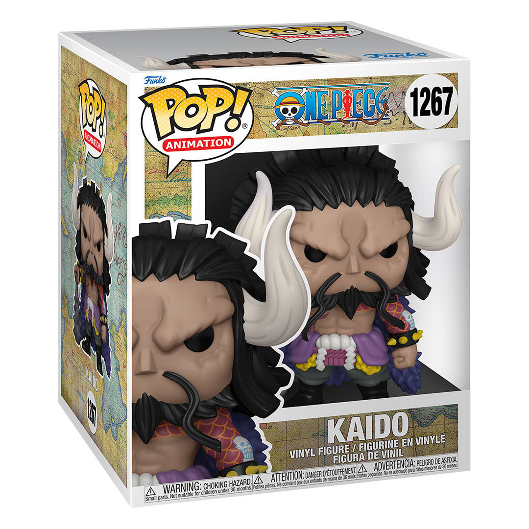 Figurine de Kaido du manga One Piece, mesurant 17 cm, avec un kanabo détaillé et une posture dynamique, fabriquée par Funko.