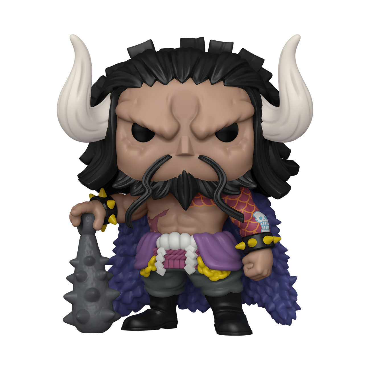 Figurine de Kaido du manga One Piece, mesurant 17 cm, avec un kanabo détaillé et une posture dynamique, fabriquée par Funko.