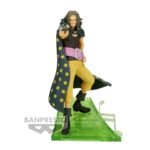 Figurine de Yasopp, tireur d'élite de One Piece, mesurant 12 cm, dans une pose dynamique avec une arme à la main, reposant sur une note de musique.