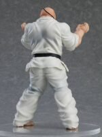 Vue de dos en plan d'ensemble de la figurine de Doppo Orochi de Baki en position de combat Sanchin.