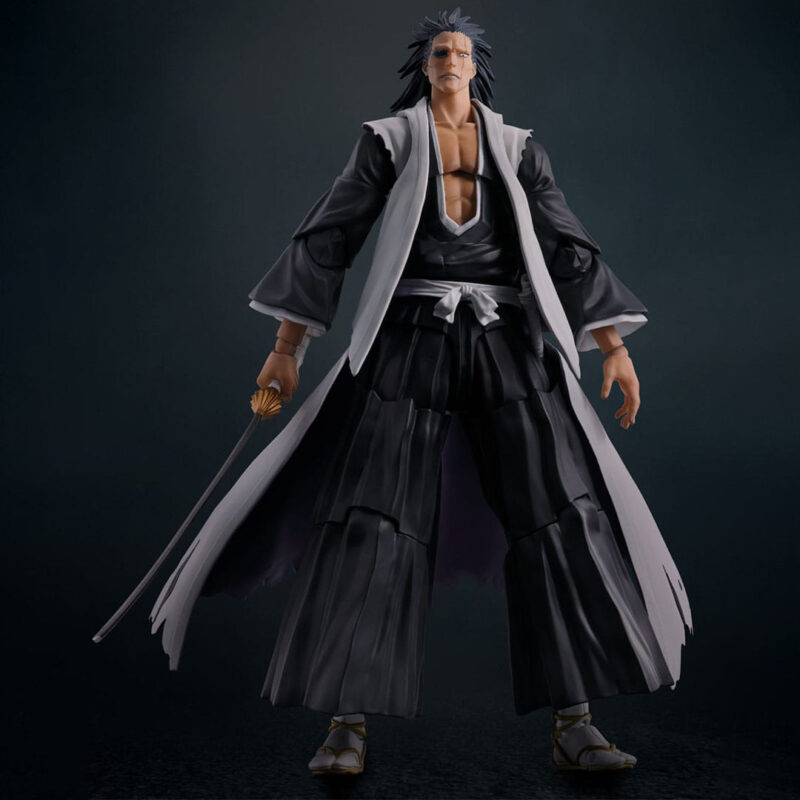 Figurine Kenpachi Zaraki Bleach avec épée emblématique, visage féroce