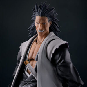Figurine Kenpachi Zaraki Bleach avec épée emblématique, visage féroce