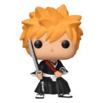 Figurine Ichigo Bleach tenue de Shinigami, cheveux orange en pétards