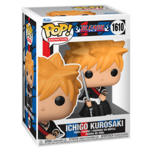 Figurine Ichigo Bleach tenue de Shinigami, cheveux orange en pétards
