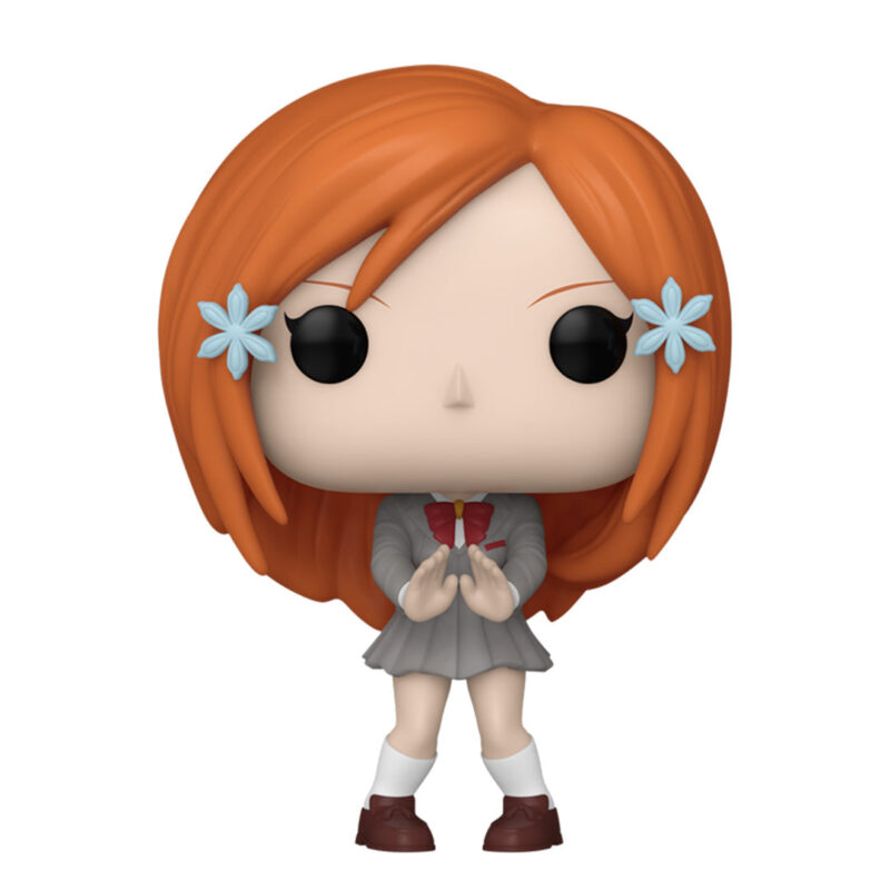Figurine Orihime Inoue Bleach cheveux roux en frange, posture pleine de vie