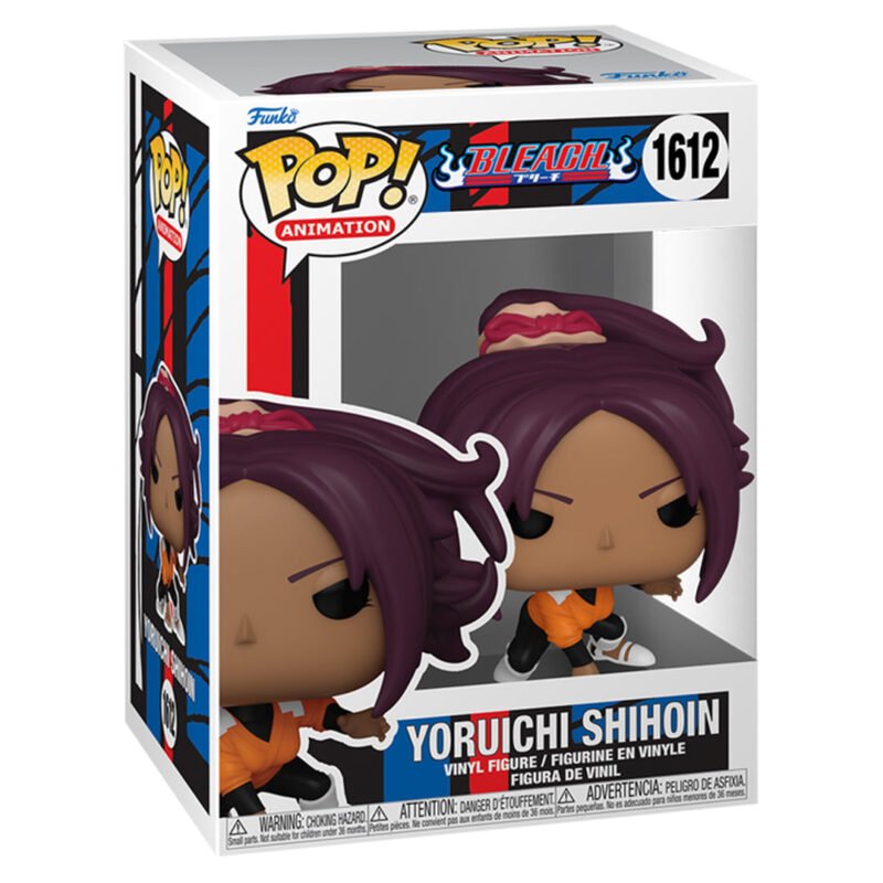 Figurine Yoruichi Bleach posture dynamique de combat, cheveux violets