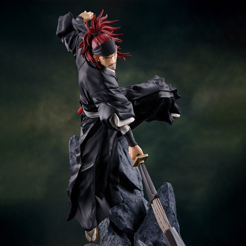 Figurine Renji Abarai Bleach en posture dynamique, Zanpakuto Zabimaru