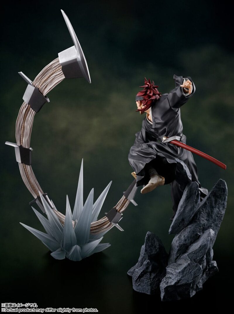 Figurine Renji Abarai Bleach en posture dynamique, Zanpakuto Zabimaru