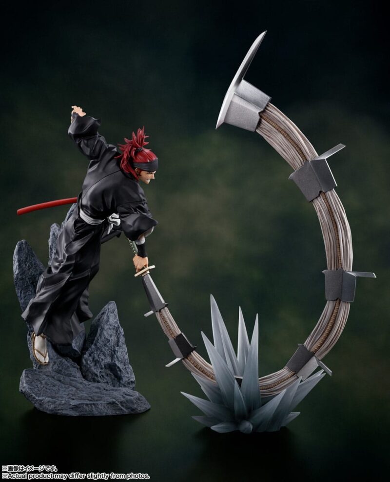 Figurine Renji Abarai Bleach en posture dynamique, Zanpakuto Zabimaru