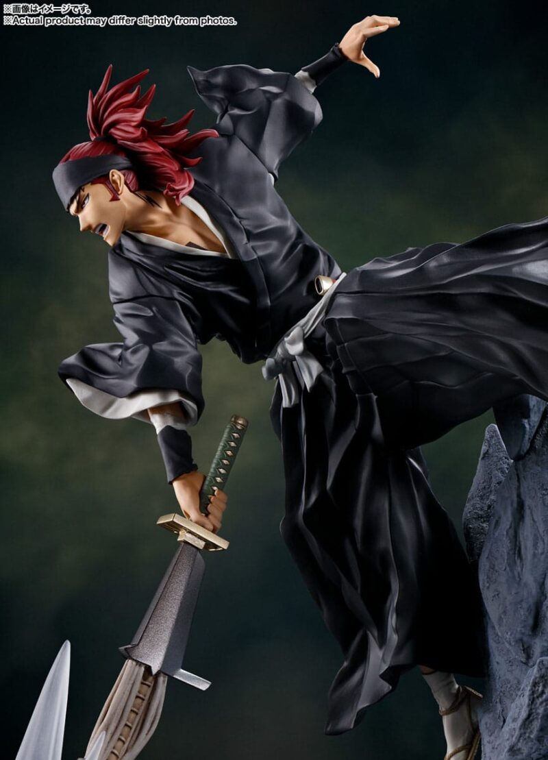 Figurine Renji Abarai Bleach en posture dynamique, Zanpakuto Zabimaru