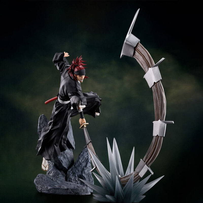 Figurine Renji Abarai Bleach en posture dynamique, Zanpakuto Zabimaru