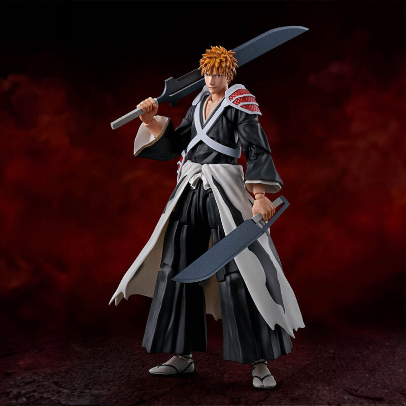 Figurine Ichigo Kurosaki Bleach avec cheveux longs, shihakushō modifié