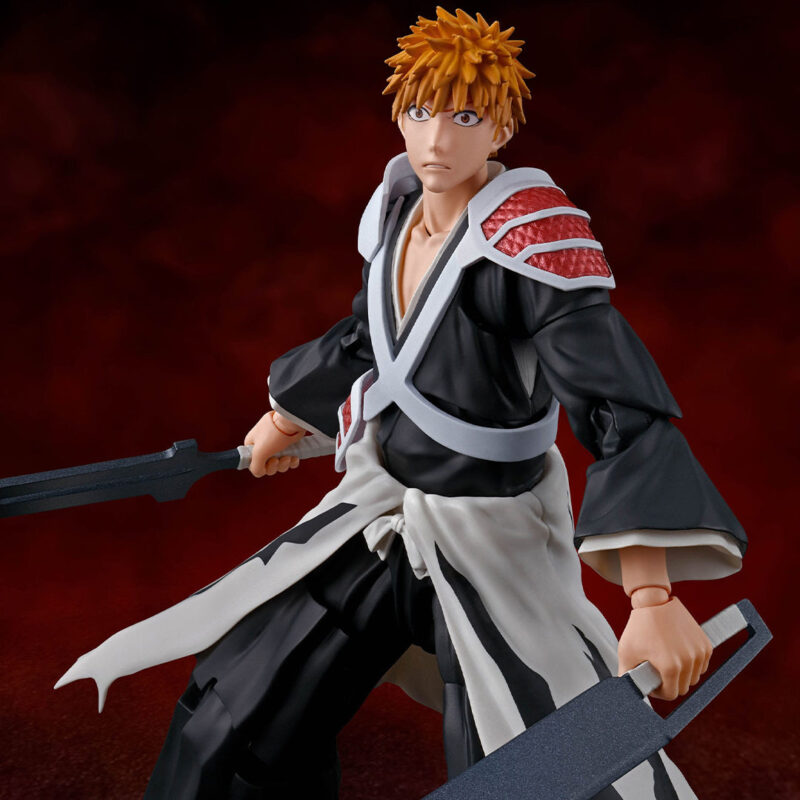Figurine Ichigo Kurosaki Bleach avec cheveux longs, shihakushō modifié