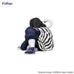 demon-slayer-figurine-obanai-iguro-noodle-stopper_10 Vue 3/4 arrière à mi-plan rapproché de la figurine d'Obanai Iguro de Demon Slayer en tenue bleue, avec une queue de serpent.