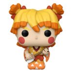 Vue de face en plan rapproché de la figurine Funko Pop! de Zenitsu Agatsuma de Demon Slayer en yukata stylisé, tenant un shamisen.