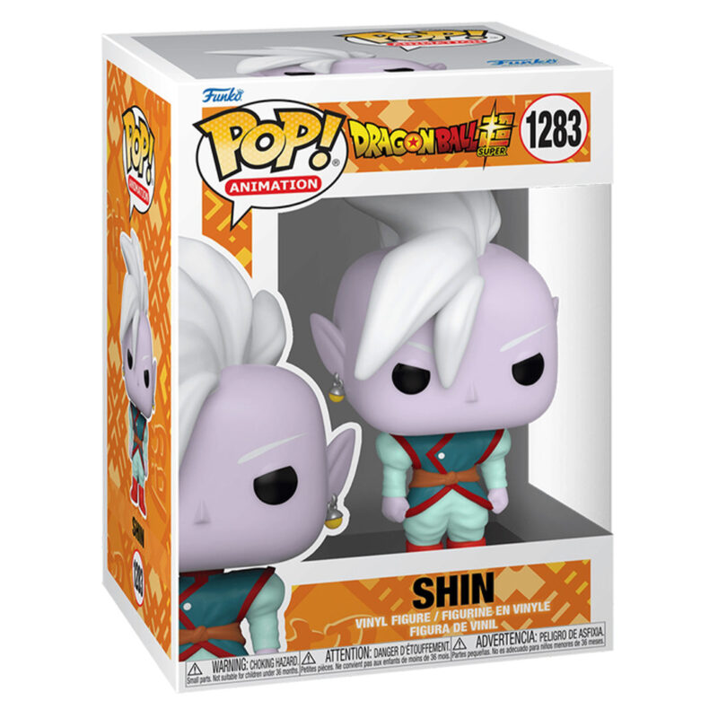 Figurine Pop de Kaiô Shin, représentant un personnage avec des traits distinctifs et une tenue caractéristique, fabriquée par Funko.