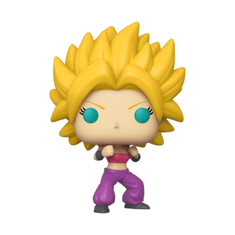 Figurine Pop de Caulifla sous sa forme Super Saiyan, fabriquée par Funko, mesurant 9 cm en PVC.