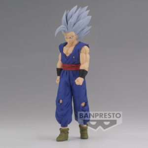 Figurine de Son Gohan Beast de Dragon Ball Super, représentant le personnage en position dynamique avec des détails précis, fabriquée par Banpresto.
