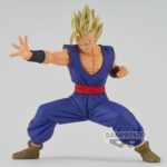 Figurine de Son Gohan en tenue bleue inspirée de Piccolo, fabriquée par Banpresto, mesurant 13 cm, en PVC.