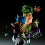 Figurine de Broly en Super Saiyan, mesurant 19 cm, détaillant son expression colérique et sa posture dynamique, fabriquée par Banpresto.