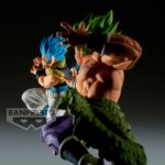 Figurine de Broly en Super Saiyan, mesurant 19 cm, détaillant son expression colérique et sa posture dynamique, fabriquée par Banpresto.