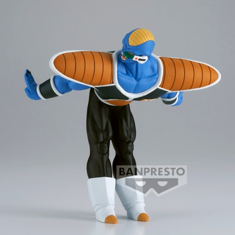 dragon-ball-z-figurine-burter-solid-edge-works_4 Figurine de Burter de Dragon Ball Z, mesurant 14 cm, représentant le personnage en pose emblématique avec les bras écartés, fabriquée par Banpresto.