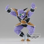 Figurine Ginyu de Dragon Ball Z en PVC mesurant 10 cm, représentant le personnage dans une pose emblématique sur la planète Namek.