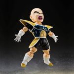 Figurine articulée de Krilin de la série Dragon Ball Z, représentant le personnage avec des détails fidèles à la saga Namek, en PVC, mesurant 11 cm.