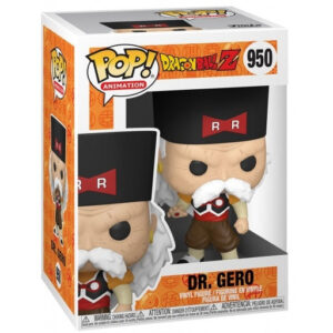 Figurine Pop du Dr Gero de Dragon Ball Z, représentant un scientifique avec des lunettes et une blouse blanche, fabriquée par Funko.