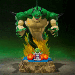 Figurine de Porunga de Dragon Ball Z mesurant 28 cm avec une tête optionnelle, accompagnée de figurine de Dende et de 7 Dragon Balls de Namek.