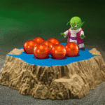 Figurine de Porunga de Dragon Ball Z mesurant 28 cm avec une tête optionnelle, accompagnée de figurine de Dende et de 7 Dragon Balls de Namek.