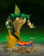 Figurine de Porunga de Dragon Ball Z mesurant 28 cm avec une tête optionnelle, accompagnée de figurine de Dende et de 7 Dragon Balls de Namek.