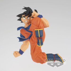 Figurine de Goku de la collection Match Makers, représentant le personnage en position dynamique avec des détails soignés, fabriquée par Banpresto.