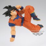 Figurine de Goku de la collection Match Makers, représentant le personnage en position dynamique avec des détails soignés, fabriquée par Banpresto.